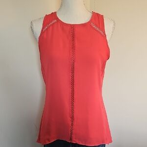White House Black Market Coral Lace Tank Top